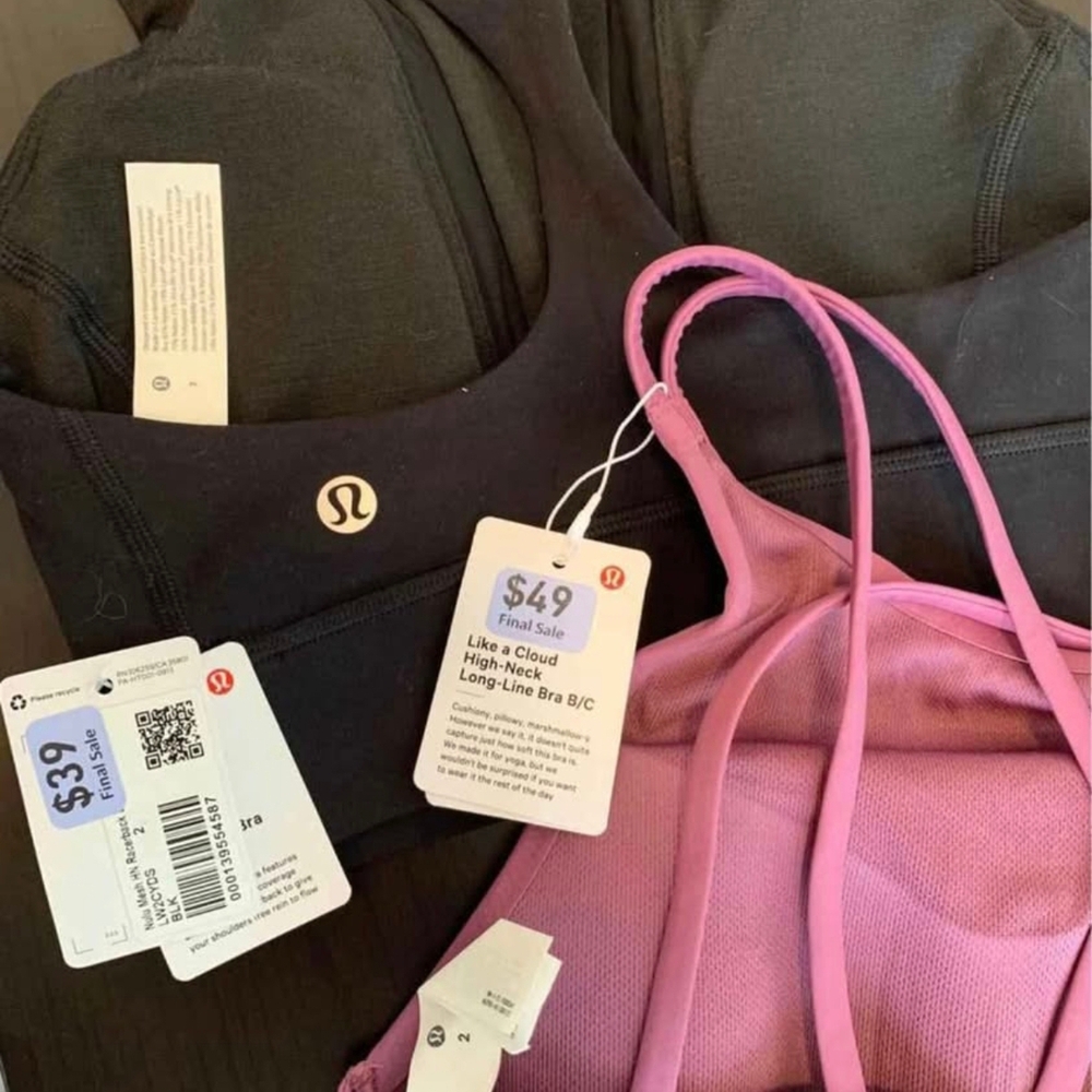 Lululemon Black and Lilac Sports Bras